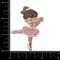 Ballerina Girl, Pink Dress, Brown Hair, Ballet, POC, Embroidered, Iron on Patch